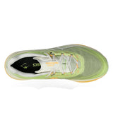 Unisex ASICS Fujispeed 4 trail running shoes in lime green and cream with breathable mesh upper and durable outsole.