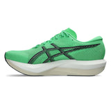 Unisex ASICS Magic Speed 5 tempo trainers in Vital Green and Carrier Grey with lightweight, breathable running shoe design.