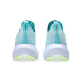 Unisex ASICS Megablast tempo trainers in energy aqua blue fade with mesh uppers and cushioned soles.