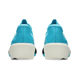 Unisex ASICS Metaspeed Edge Tokyo road racing shoes in white with aqua accents, designed for speed and performance.