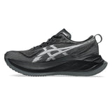 Unisex ASICS Superblast 2 tempo trainers in black and white, featuring a sleek athletic design and cushioned sole.