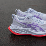 Unisex ASICS Superblast 2 tempo trainers in blue fade and Edo purple with lightweight mesh and supportive sole.