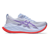 Unisex ASICS Superblast 2 tempo trainers in blue fade and Edo purple with a sleek athletic design and breathable mesh upper.