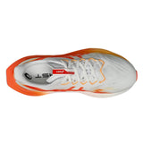 Unisex ASICS Superblast 3 neutral daily trainers in white with orange glow accents, lightweight athletic running shoes.