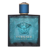 Versace Eros Eau de Toilette for men in a 3.4 oz bottle, featuring a sleek design and iconic branding.