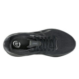 Women's ASICS GEL-Kayano 32 stability trainers in black and graphite grey, featuring supportive design and cushioned soles.