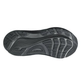 Womens ASICS GEL-Kayano 32 stability trainers in black and graphite grey, showing the side view with mesh upper and supportive sole.
