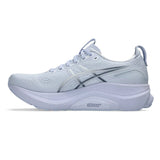 Women's ASICS GEL-Kayano 32 stability trainers in blue fade with indigo fog color, showcasing the running shoe's design and cushioning.