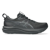 Women's ASICS GEL-Kayano 33 stability trainers in black, featuring supportive cushioning and sporty design for running and active wear.