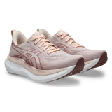 Women's ASICS GlideRide Max 2 neutral daily trainers in pearl pink and dusty red with cushioned athletic design