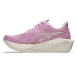 Womens ASICS Novablast 6 neutral daily trainers in hazy lilac and rose dust with cushioned midsoles and breathable mesh uppers.