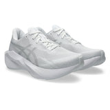 Women's ASICS Novablast 6 neutral daily trainers in white with a breathable mesh upper and cushioned midsole for comfort.