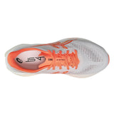 Women's ASICS Sonicblast 2 tempo trainers in white and sun coral with breathable mesh uppers and durable rubber soles.