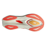 Women's ASICS Sonicblast 2 tempo trainers in white with sun coral accents, showcasing lightweight athletic shoe design.