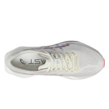 Women's ASICS Sonicblast Tokyo tempo trainers in cream and blue fade, featuring a sleek design and supportive athletic sole.