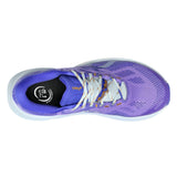 Womens ASICS Trabuco 14 trail running shoes in amethyst and cobalt, featuring durable outsole and supportive design