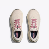 Women's Hoka Arahi 8 Wide running shoes in rose, cream, and alabaster with breathable mesh uppers and cushioned soles.