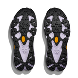 Women’s Hoka Speedgoat 7 wide trail running shoes in berry jam and starlight glow with breathable mesh and cushioned soles.