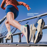 Women’s Hoka Arahi 8 running shoes in rose cream and alibaster, featuring a B-width for comfortable fit and supportive design.