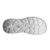 Women's Hoka Clifton 11 running shoes in white with B-width, featuring cushioned soles and supportive design for comfortable running.