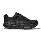 Women's Hoka Gaviota 6 wide running shoes in black with cushioned soles and supportive design for comfort.