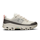 Men's On Cloudrock Low Waterproof hiking shoes in black, featuring durable outdoor footwear with waterproof design.