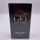 Giorgio Armani Acqua Di Gio Profumo men's fragrance bottle, 3.4oz cologne, with sleek design and elegant packaging.
