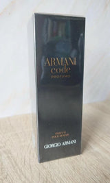 Giorgio Armani Armani Code Profumo 3.7 fl oz fragrance spray, elegant bottle, showcasing the luxury parfum by Armani