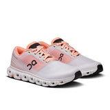 On Cloud 6 Push women's active running shoes in light grey with white accents, showcasing their sleek, cushioned design.
