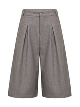 Men's high-waisted pleated wide-leg capri pants by Trendsi, featuring a relaxed fit and stylish design in the image.