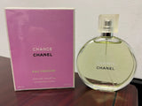 Bloomvera Chanel Chance Eau Fraîche Eau de Toilette spray for women, featuring a sleek glass bottle with a silver cap and floral design.