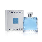 Aspirational image of Bloomvera Chrome Azzaro men's cologne bottle, 3.3oz/100ml Eau de Toilette spray with sleek chrome finish.