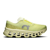 On Cloudmonster 3 women's road running shoes in black and white with cushioned soles and breathable mesh upper.