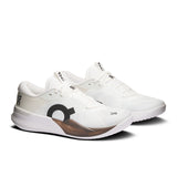 On THE ROGER Pro 3 women's tennis shoes in black and white with cushioned soles and breathable mesh uppers.