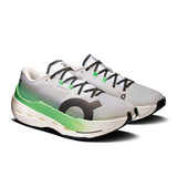 Men's On Cloudboom Max road running shoes with lightweight design and supportive cushioning, shown in a sleek black and blue colorway.