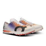 Men's On Cloudspike Citius track shoes in black with white detailing, featuring lightweight design and cushioned soles for running.