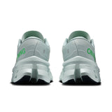 On Cloudmonster 3 women's road running shoes featuring a sleek design with blue and gray accents and breathable mesh upper.