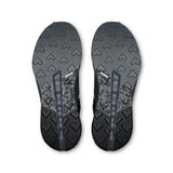 Men's On Cloudhorizon 2 Mid Waterproof hiking shoes with gray and black design, featuring durable waterproof upper and rugged sole.