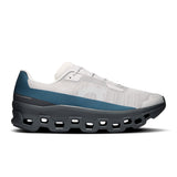Men's On Cloudmonster Void active life sneakers with black and white design, showcasing the lightweight, cushioned running shoe.