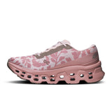 Women's On Cloudmonster 3 FP Movement road running shoes with breathable mesh and supportive cushioning, shown in a side view.