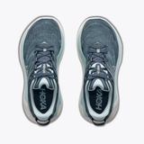 Women's Hoka Gaviota 6 Wide running shoes in faded navy and shimmering blue with supportive design and cushioned soles.