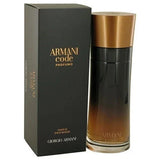 Giorgio Armani Code Profumo men's fragrance bottle with sleek black design, representing luxury and sophistication.