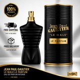 Jean Paul Gaultier Le Male Le Parfum Eau De Parfum Intense for Men, 125ml fragrance bottle with sleek design.