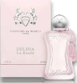 Parfums de Marly Delina La Rosee fragrance spray for women, 2.5oz EDP bottle with elegant floral design.