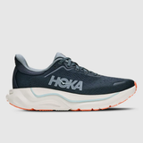 Women's Hoka Arahi 9 running shoes in varsity navy with B-width, featuring supportive design and breathable mesh upper.