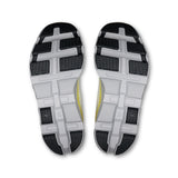 On Cloudmonster 2 women's road running shoes in ivory and lime, featuring a sleek design and breathable mesh upper.