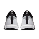 Men's On Cloud 6 Versa active life shoes in black with white accents, featuring lightweight design and cushioned soles.