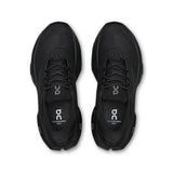 Women's On Cloudrunner 3 Max road running shoes in gray with white accents, featuring supportive cushioning and breathable mesh.