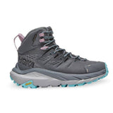 Women’s Hoka Kaha 2 GTX shoes in B-width, featuring waterproof Gore-Tex material and supportive hiking shoe design.