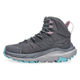 Hoka Womens Kaha 2 GTX running shoes in B-width, featuring waterproof Gore-Tex material and supportive design for outdoor activity.